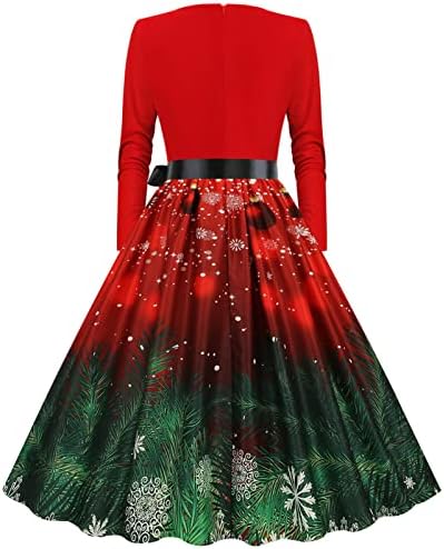 Зефотим Валентин/Божиќни фустани за жени случајни елегантни долги ракави празнични забава коктел руф фустан