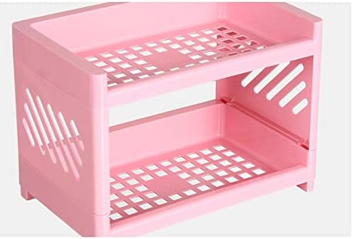 Gretd Desktop Двоен слој Пластичен држач за складирање на држачи за козметичка кутија кујна кујна биро за полици за канцеларија