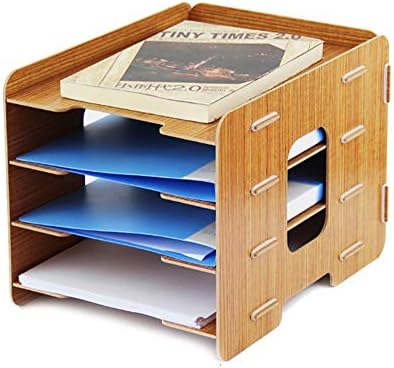 Кабинети за датотеки HLR, дрвена десктоп, 4 слоја на креативни канцелариски материјали, држач за датотеки со повеќе слојни книги, за употреба