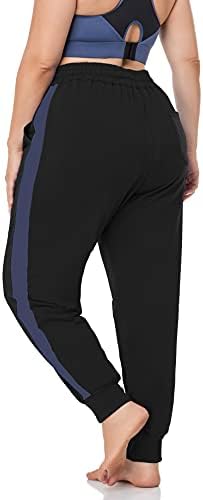 Zerdocean Women's Women Plus Sumptants Sweatpants Pantans Pantans Pants Активно носење панталони за секојдневно салони со џебови со џебови