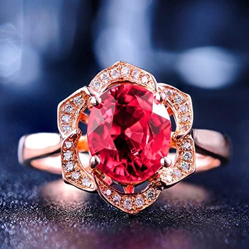 Роуз прстен моден дами прстен предлог прстен ден циркон валентин подарок црвени прстени прстени чинки