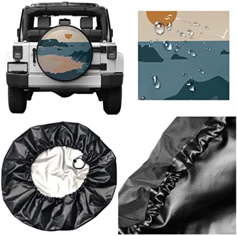 Обвинка за резервни гуми за резервни гуми на плажа, покривка на резервни гуми, приколки за резервни гуми за приколка RV SUV Truck Camper Travel Accessory