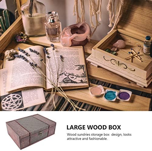 Кабилок мала кутија со капаци дрвени кутии за складирање на десктоп кутии за дрво за книги за книги за накит без кутии за заклучување