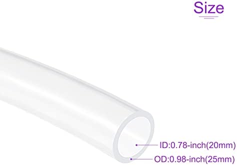 Dmiotech 20mm ID 25mm OD чиста PVC цевка Флексибилно транспарентно црево винил цевки за градинарска вода цевка, цевка за масло