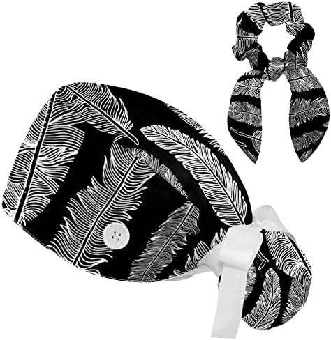 Научна математика црна капаче за чистење, прилагодлива вратоврска за вратоврска, една големина на главата на главата за жени