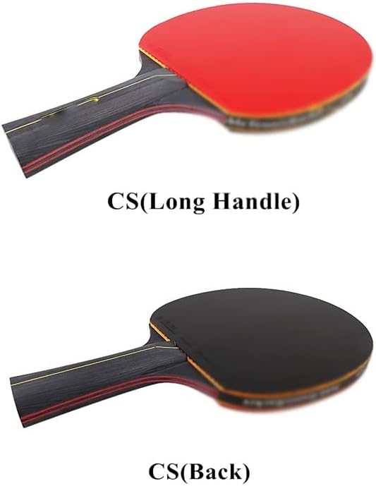 DLOETT 2PCS Професионален табела за тенис рекет пинг-понг рекет Постави мозолчиња во гума сечило со лопатка со торба