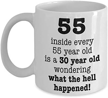 55-Ти Роденден Подарок Кафе Кригла, Роденден Подароци Жена 55 Години, Мажи, Мајка Или Тато Божиќ Или Роденден Подарок, Смешни Замолчени