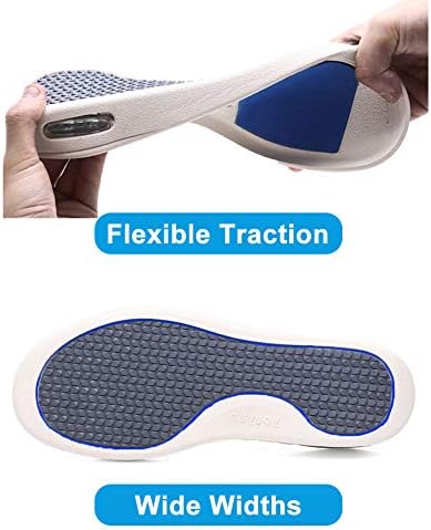 Машки дијабетични чевли Олеснување на болката лесно се лизга на широки ширина, прилагодливи ортопедски со отстранлива меморија од пена,