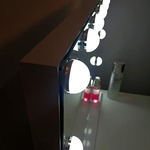 Огледало на холивудско огледало Осветлено суета огледало за спална соба и соблекувална, табела или монтирана од wallидови, осветлена LED апликација