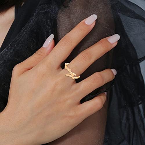 Womenените прстени жени накит прстени Едноставен геометриски прстен ретро личност моден темперамент Отворен зглоб прстен подарок за Денот