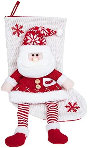 Besportble Божиќни бонбони чорапи плетени чорапи декор Болсас де Пара Божиќ третман торба Божиќно порибување торба рустикална фарма