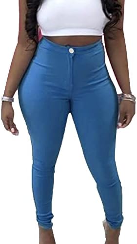 Maiyifu-GJ жени со високи половини на женски тешки фармерки за кревање тенок вклопување на панталони за пржени нозе од Jeanан