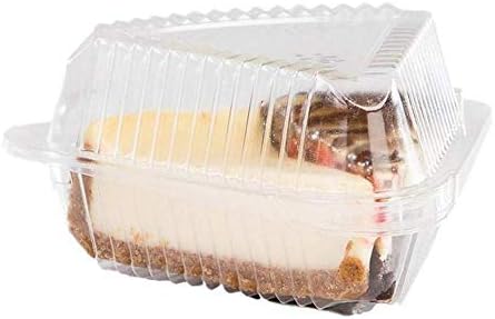 50 Пакувајте Контејнери За Чизкејк, Проѕирен пластичен сад за Парчиња Торта со шарки 4 инчи х 3 инчи