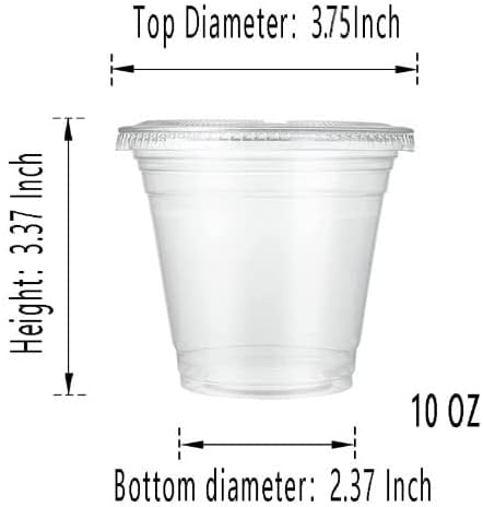 17 -те чаши со капаци, за еднократна употреба чисти пластични чаши 10 мл чисти чаши 200 пакети ， чисти чаши со чаши за забави за капаци погодни
