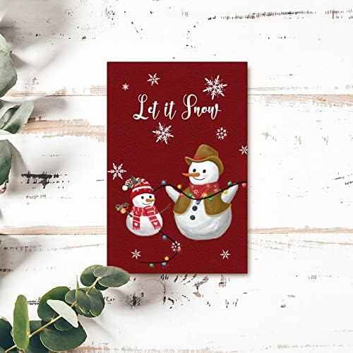 Божиќно дрво знак Снежен човек и птици знак Нека е снег снегулка црвен дрвен знак излитена шик Божиќна празник од влезната врата