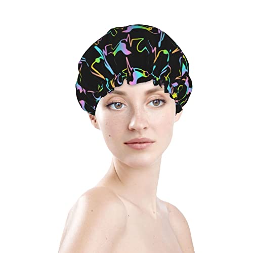 Womenените што можат да се користат за истегнување на полите, капа за коса Dachshund LifeLine Двоен слоеви водоотпорна капа за бања