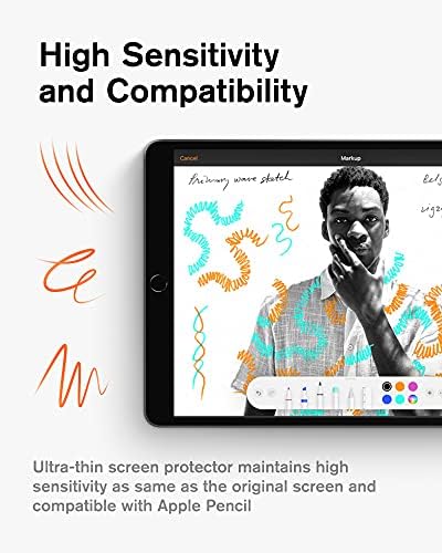 KCT [3 Pack PaperFeel заштитник на екранот компатибилен со iPad 9 -ти/8 -та/7 -та генерација 10,2 инчи, јасен преглед, мат филм за цртање
