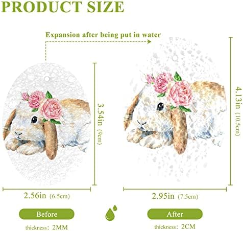 Алаза симпатична зајаче зајак роза Цвет природен сунѓер кујнски целулоза сунѓери за садови миење на бања и чистење на домаќинства, не-крик