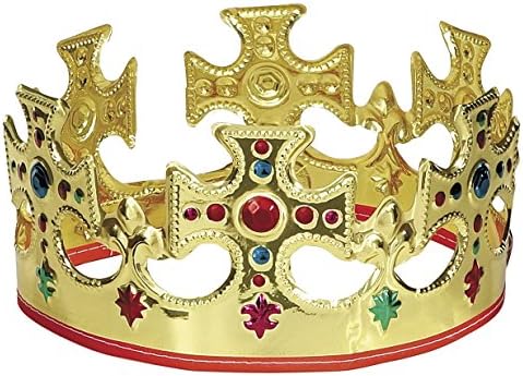Златна Пластична Кралска Круна - Една Големина, 1 Компјутер