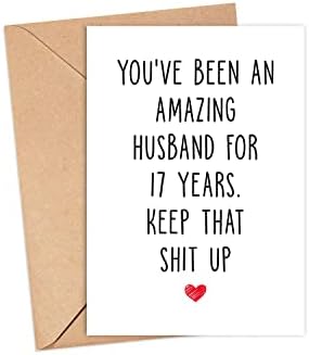 17 години годишнина картичка за сопруг - 17 -годишнина картичка за него - 17 години оженет картичка - смешна 17 години заедно
