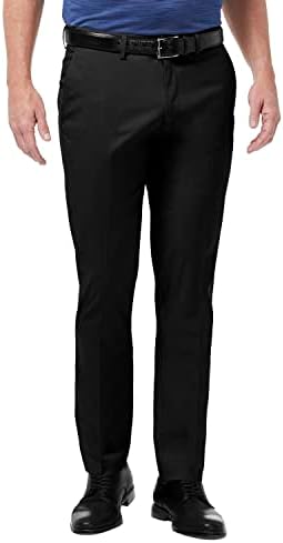 Премиум за мажи во Хагар без железо каки тенок вклопена рамна предна панталона