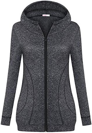 Misswor Womens Full Zip Up Athertic Hoodie Tops Tranchout Track јакни