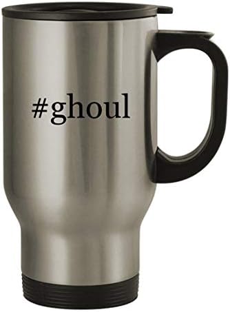 Knick Knack Подароци #ghoul - 14oz Нерѓосувачки Челик Хаштаг Патување Кафе Кригла, Сребро