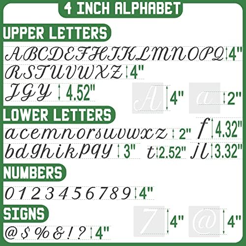 4 инчи букви матрици, 67 парчиња симболи за азбуки, занаетчиски матрици, кои може да се употреби калиграфија, шаблони за сликање на дрво, wallид,