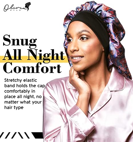 Голема сатенска хауба - дополнителна голема хауба за коса за плетенки за спиење - џамбо долг сатен хауб за плетенки за мотори за жени