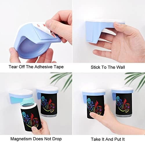 Носител на паста за заби во боја на Nudquio Еден пар магнетни четкање чаши wallид монтирани додатоци за бања Организатор за дома/патување