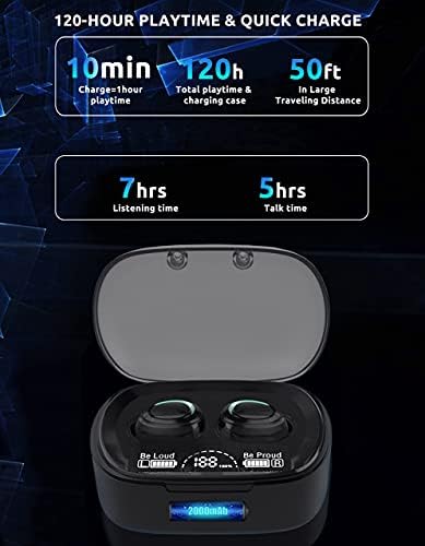 Волт плус технолошки безжичен V5.1 Pro Earbuds компатибилни со Samsung Galaxy A12 IPX3 Bluetooth Touch Hudefor/Sumproof/Sumproof/Noise