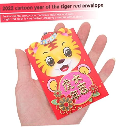 Тофику 24 парчиња 2022 Година На Тигарот Видете Симпатичен Паричник Кинески Пакети Со Пари 2022 Пликови За Подароци За Торби За Пари
