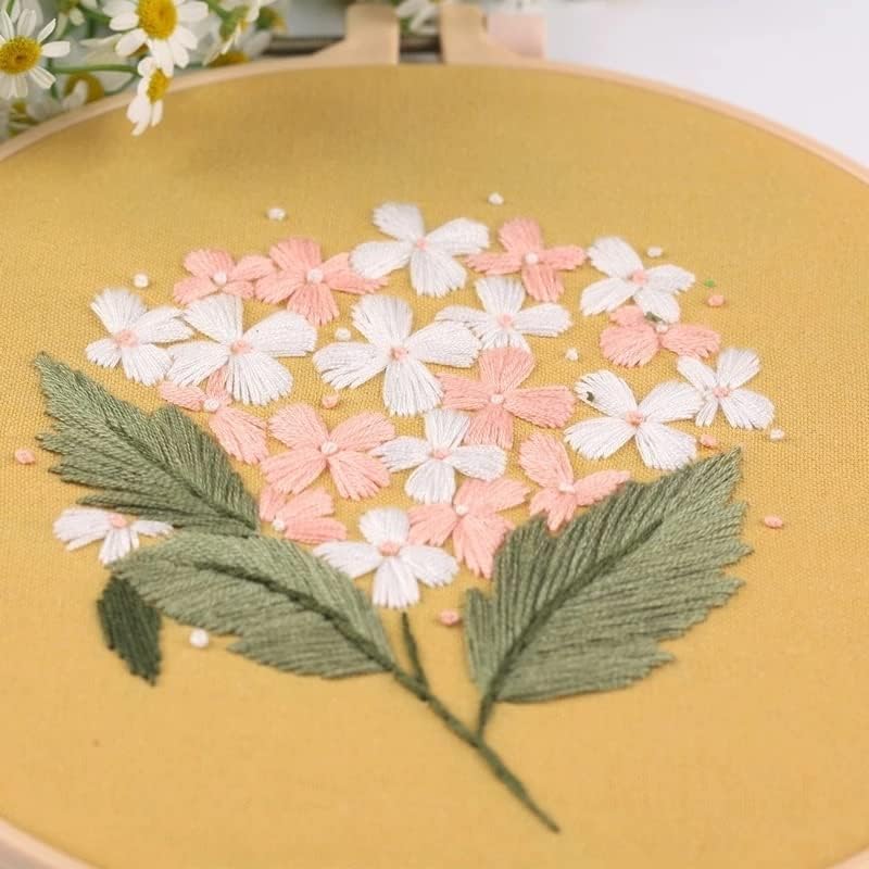 Цвеќиња Renslat DIY везени ленти Поставете почетници со вез пролеани комплет за шиење за занаетчиски занаети