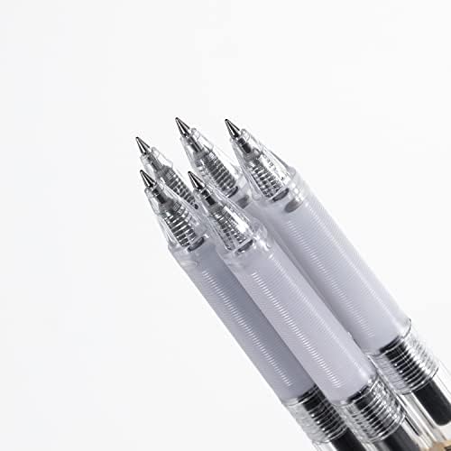 Виндоуд повлечен течен гел пенкало, пенкало за гел од црно мастило од 0,5 мм, метален врв, пакет од 5, премија за удобност за удобност за цртање