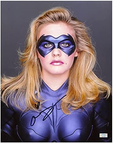 Алиша Силверстоун Автограм 1997 Бетмен &засилувач; Робин 11x14 Batgirl Студио Слика