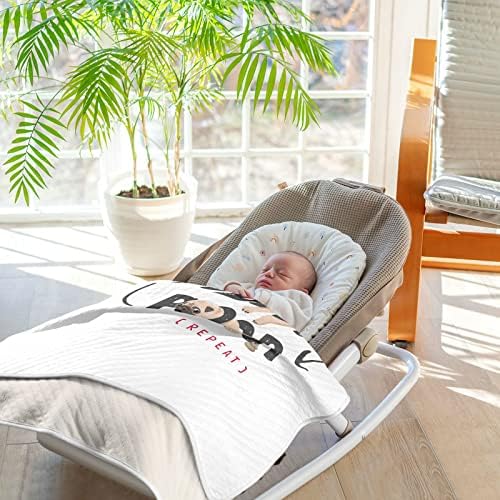 Swaddle Clainte Eat Sleep Sleop Lop Cotton Cotton For за новороденчиња, примање ќебе, лесен меко залепетено ќебе за креветчето, шетач,