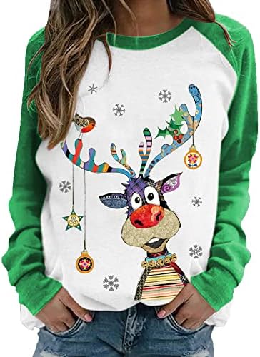 Грд Божиќен џемпер за жени разновиден светлосен пуловер Божиќ, џемпер елк со повеќебојни LED светкави светла