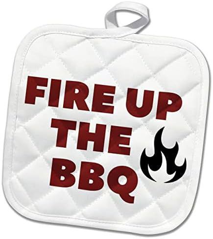 3drose креативна и уникатна слика за BBQ и текст на оган од скара - Potholders