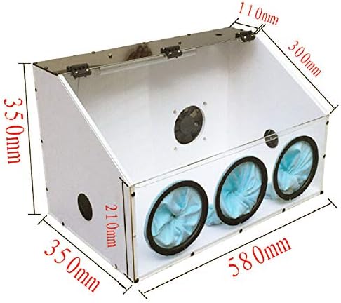 3 дупки целосно затворена електрична маса за мелење Полишер акрилна прашина Покријте Транспарентна кутија за прашина со LED светло и вентилатор
