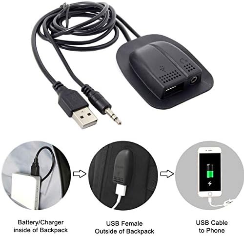 JSER ранец USB 2.0 & Audio 3,5 mm за полнење за полнење кабел практично удобен пат за патување на отворено