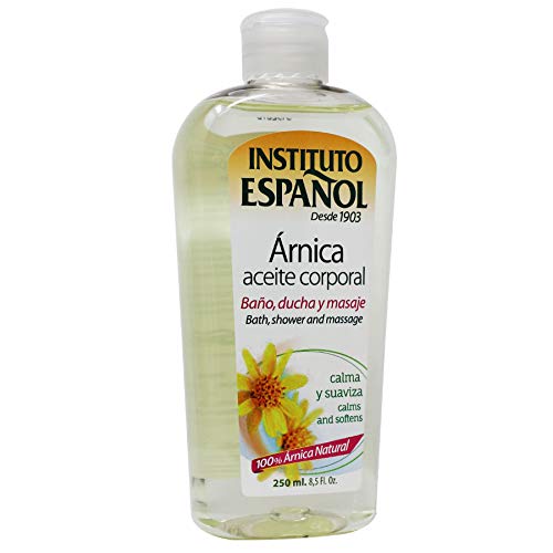 Instituto Español Arnica Oil, бања, туш и масажа, смирувања и омекнува, природна арника, 2-пакет од 8,5 fl oz секоја, 2 шишиња
