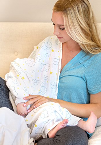 Muslin Swaddle Clain Baby Baby Clain-не-GMO Premium памук бебешки ќебиња Unisex-тројно миење за мекост-48 x 50 лесни, дишени муслински ќебиња