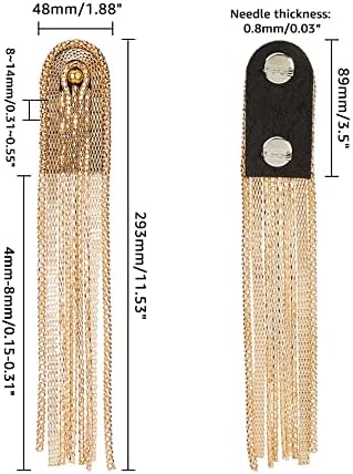 Суперфинансии 2 парчиња мода со ласкави епоелети легури на рамото одводно светло злато ланец на ланец епоулет декорација на рамото