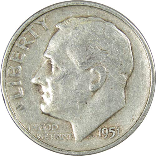 1951 Рузвелт Диме АГ За Добри 90% Сребро 10С Сад Монета Колекционерски