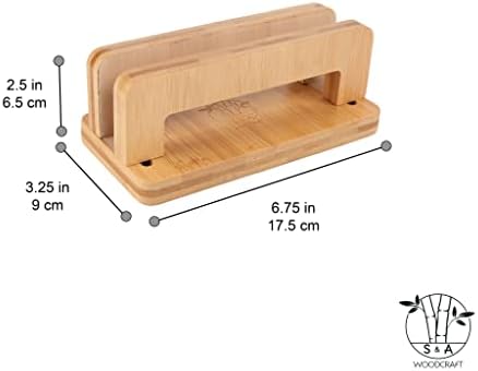 S&A Woodcraft Bamboo vertical Laptop Stand, прилагодлив дрвен држач за лаптоп, приклучок за лаптоп што не се лизга, компатибилен со Apple MacBook,