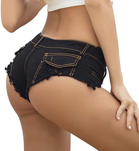 МГБД летни тексас шорцеви за жени искинаа секси обични жешки панталони потресени фармерки шорцеви со низок пораст Исечен клупски шорцеви