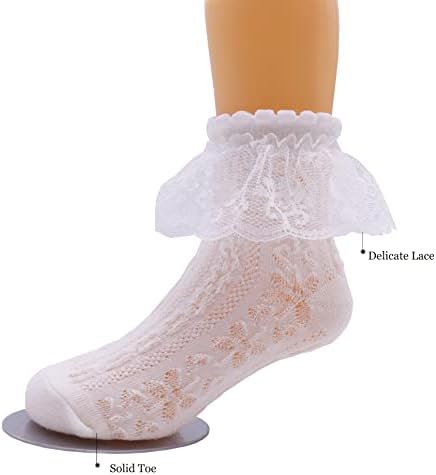 XIYADUN 5 пара дете бебе и деца девојки Руфле чипка глужд памук фустани чорапи