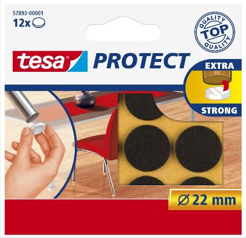 ТЕСА Велика Британија Заштитете Самолеплив Филц Против Гребење, 22 мм - Кафеав, Пакет од 12