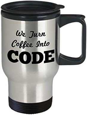 Смешни Компјутерски Програмер Патување Кригла Голем Чај Чаша Совршен Идеален За Мажи Жени Кафето Го Претвораме Во Код