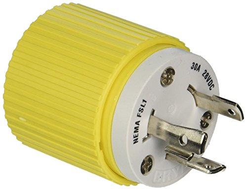 Системи за жици Hubbell HBL328DCP приклучок за заклучување, 30а, 28 VDC, жолт - сет од 4